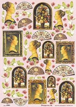 SUPER DEAL **60%** Stamperia Classic Decoupage Paper Fans 50x70cm