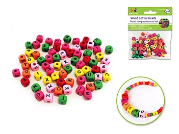 Cuentas de Madera de Colores Abecedario MultiCraft 8mm