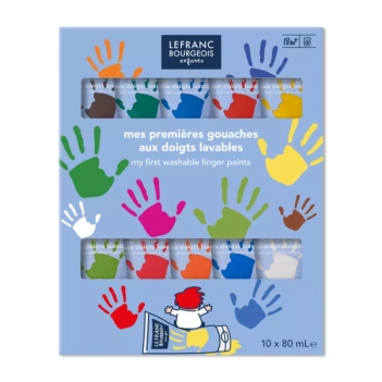El set incluye 5 pinturas de dedos de 80 ml en colores clásicos: amarillo, rojo, azul, verde y marrón. Estas pinturas de dedos son perfectas para que los niños exploren el arte y desarrollen su conciencia sensorial a través del juego táctil y creativo.
