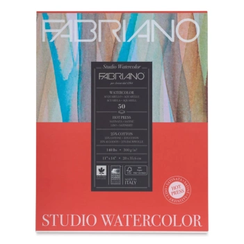Fabriano Studio Watercolor Geklebter Block mit satiniert Korn 28x35,6cm 300g/m² 