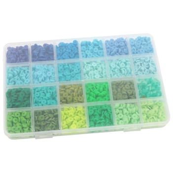 Artemio Heishi Blue and Green 6mm Heishi beads box