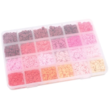 Artemio Heishi Red and Pink 6mm Heishi bead box