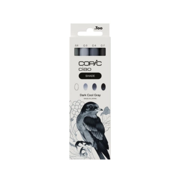 Set 4 markers Dark Cool Gray Shade Copic Ciao