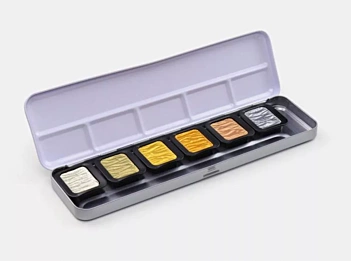 Caja Metálica de 6 Pigmentos Nacarados Antique Tones Finetec