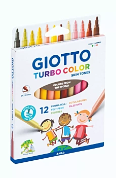 Giotto Set 12 Turbo Color Markers Skin Shades