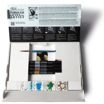 Set 10 piezas mIxed media black metallic Winsor & Newton