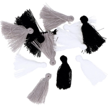 Artemio Set 12 tassels White Black Black Gray