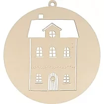 Die-Cut de Madera Medallón con Casa Artemio

