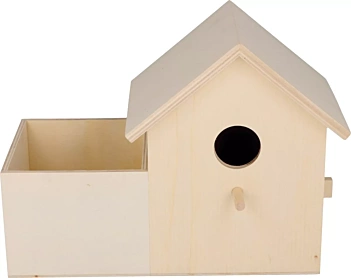 Casita de pájaros de madera con 2 compartimentos Artemio