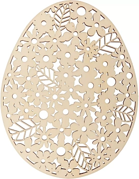 Silueta de madera Huevo con Flores Artemio