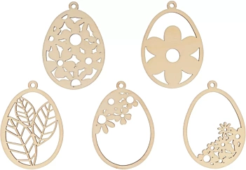Die-cuts de madera Huevos con flores 01 Artemio
