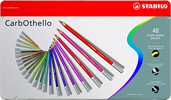 Lápices de color tiza-pastel STABILO CarbOthello - Estuche metal  36 uds surtidas