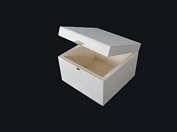 Black poplar wooden box with fastener