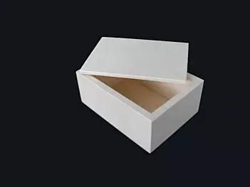 Rectangular black poplar box with lid