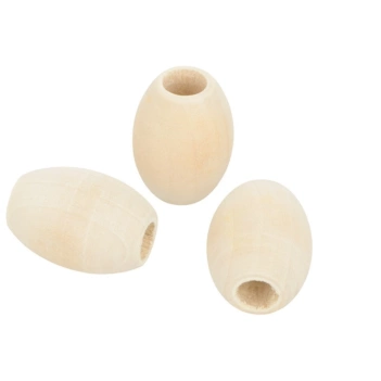 Artemio Set 3 oval wooden beads 
