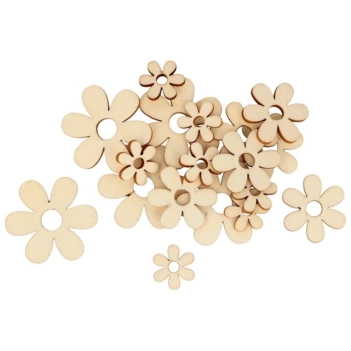 Artemio Set 30 mini wooden flowers 