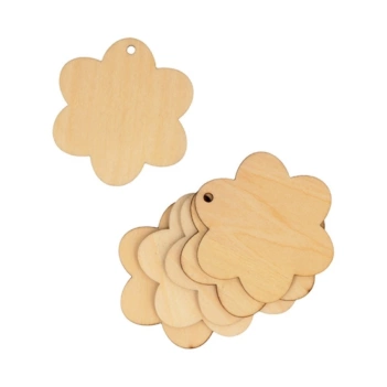 Artemio Set 6 wooden labels Flower