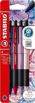 Lot de 4 stylos à bille « nature colors wildflower » STABILO Pointball