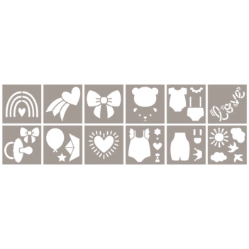 Artemio Set 12 Naissance stencil stencils