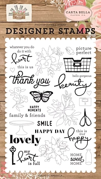 SUPER DEAL **30%** Carta Bella Farmhouse Market Happy Moments Transparent Stamps