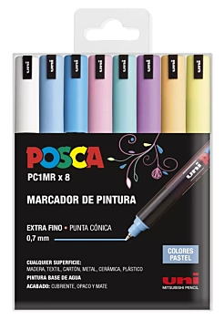 Etui de 8 Marqueurs Pastel Extra Fins PC1MR Uni Posca