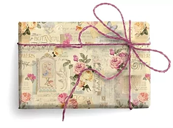 Papel com rosas e notas musicais Kartos 49,5 x 68 cm