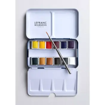 Caja 12 medias acuarelas Fine Watercolour 12mg Lefranc Bourgeois