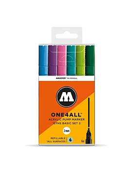 Kit de 6 marcadores Básicos Acrílicos One4all 127HS Molotow