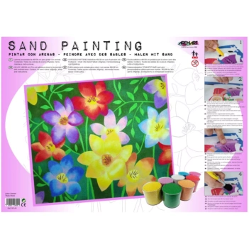 Kit Pintar con Arenas de Colores Flores Arenart 38x46cm