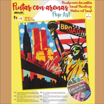 Arenart Kit Pintar con Arenas de Colores Nueva York Pop Art Arenart 38x38cm
