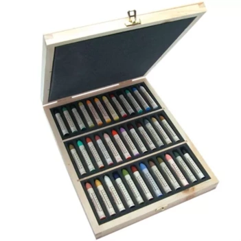 Caja de Madera 36 Pasteles al Óleo Sennelier 