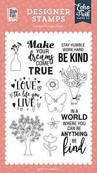 SUPER DEAL **30%** Echo Park Day In The Life Nº2 Clear Stamps Love The Life 