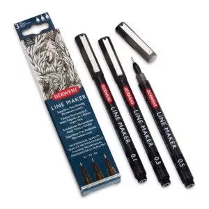 Derwent 3er Set Marker Line Maker Schwarz