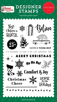 SUPER DEAL **30%** Carta Bella Christmas Cab Season's Greetings Stamps