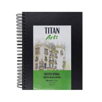 Bloc dibujo espiral lateral Titan Arts A4 200g/m²