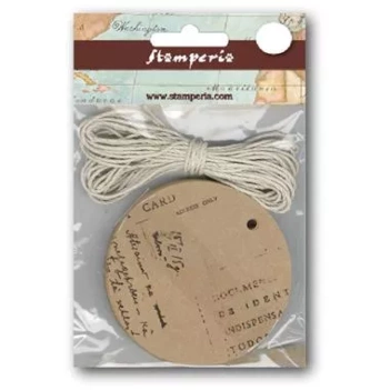 SUPER DEAL **40%** Stamperia Set Circle Tags and Rope 