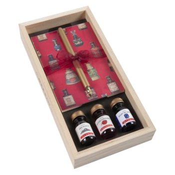 Wooden gift box 5 pieces calligraphy J.Herbin
