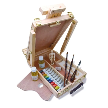 Caja de madera 14 tubos de óleo Rive Gauche y accesorios Sennelier 40ml