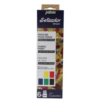 Pebeo Setacolor Starter Set 12 Opaker Leinwandfarben 20ml