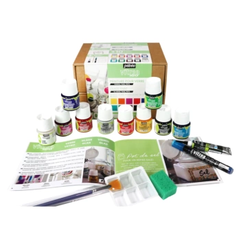 Box of 10 Vitrail Pebeo paints 45ml