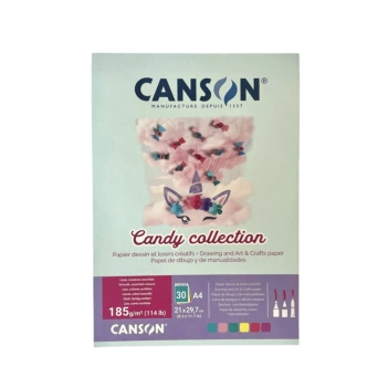 Bloc dibujo colores encolado Candy Collection Canson A4 185g/m²