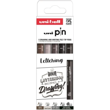 Set de 5 rotuladores calibrados Clásico II Pin Uni-Ball