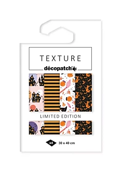 Décopatch Set 4 Foil papers Halloween Texture 30x40cm