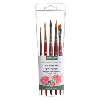 Set de 5 Pinceles Acuarela Floral Princeton