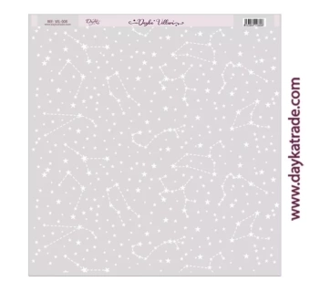 VEL-008 Papel Vellum Estrellas y Constelaciones Dayka 30x30cm
