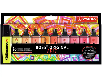 Set arty 10 surligneurs STABILO Boss Original couleur ajourée