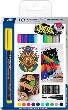 Set 6 Rotuladores permanentes surtidos M Lumocolor Staedtler 1mm