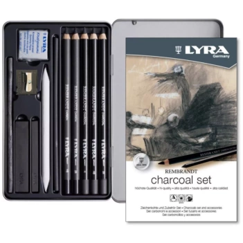 Caja Metálica 25 Piezas Esbozo Tonos Grises Rembrandt Lyra