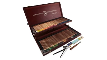 Maletín de Madera 100 Lápices de Colores Acuarelables Rembrandt Aquarell Lyra
