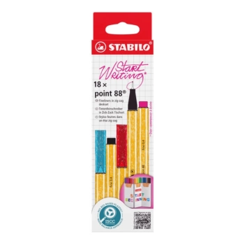 Set 18 rotuladores surtidos Point 88 Zig-zag STABILO 0,4mm